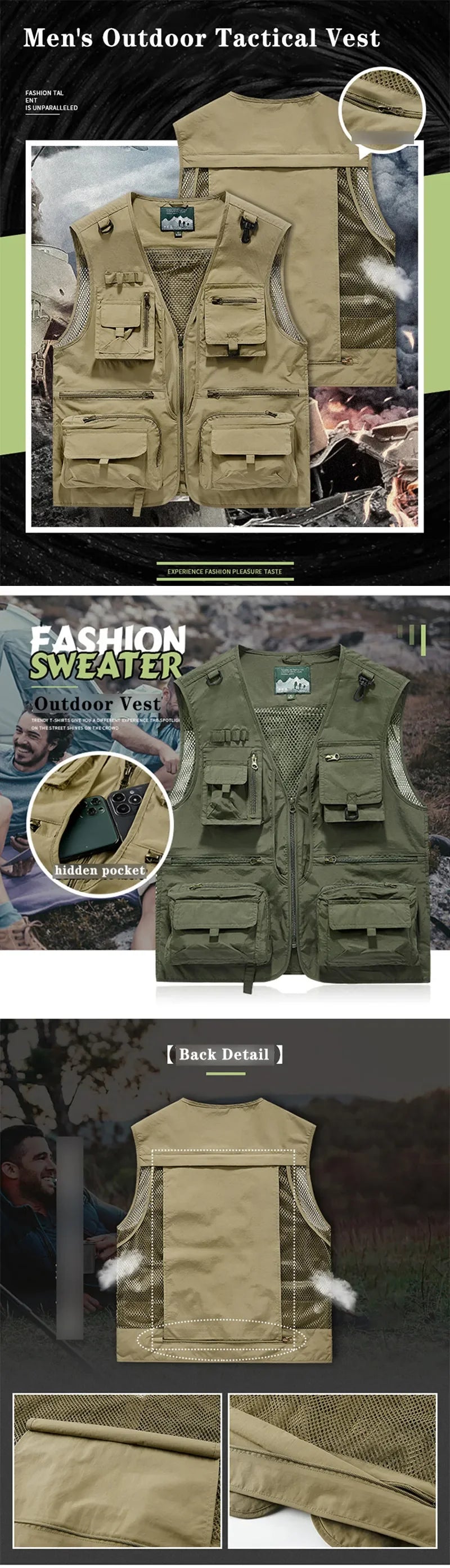 14 Pockets Summer New Men US Tactical Hiking Fishing Vest Mens Photographer Waistcoat Mesh Cargo Sleeveless Jacket Tool Vest