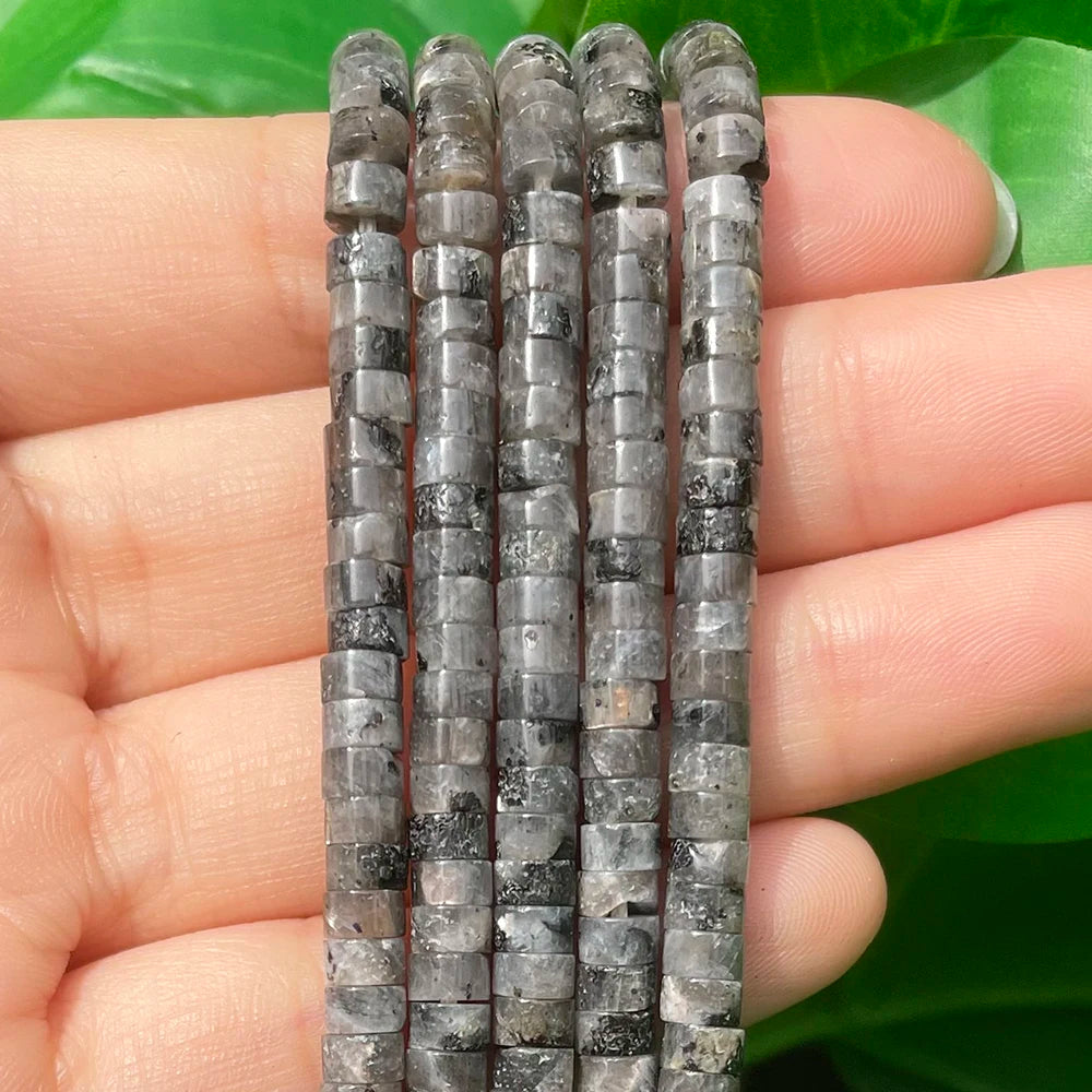 4*2mm Natural Turquoises Agates Picture Jaspers Rondelle Spacer Beads Flat Abacus Stone Beads for Jewelry DIY Making Bracelet