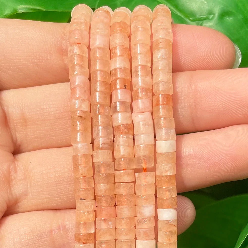 4*2mm Natural Turquoises Agates Picture Jaspers Rondelle Spacer Beads Flat Abacus Stone Beads for Jewelry DIY Making Bracelet