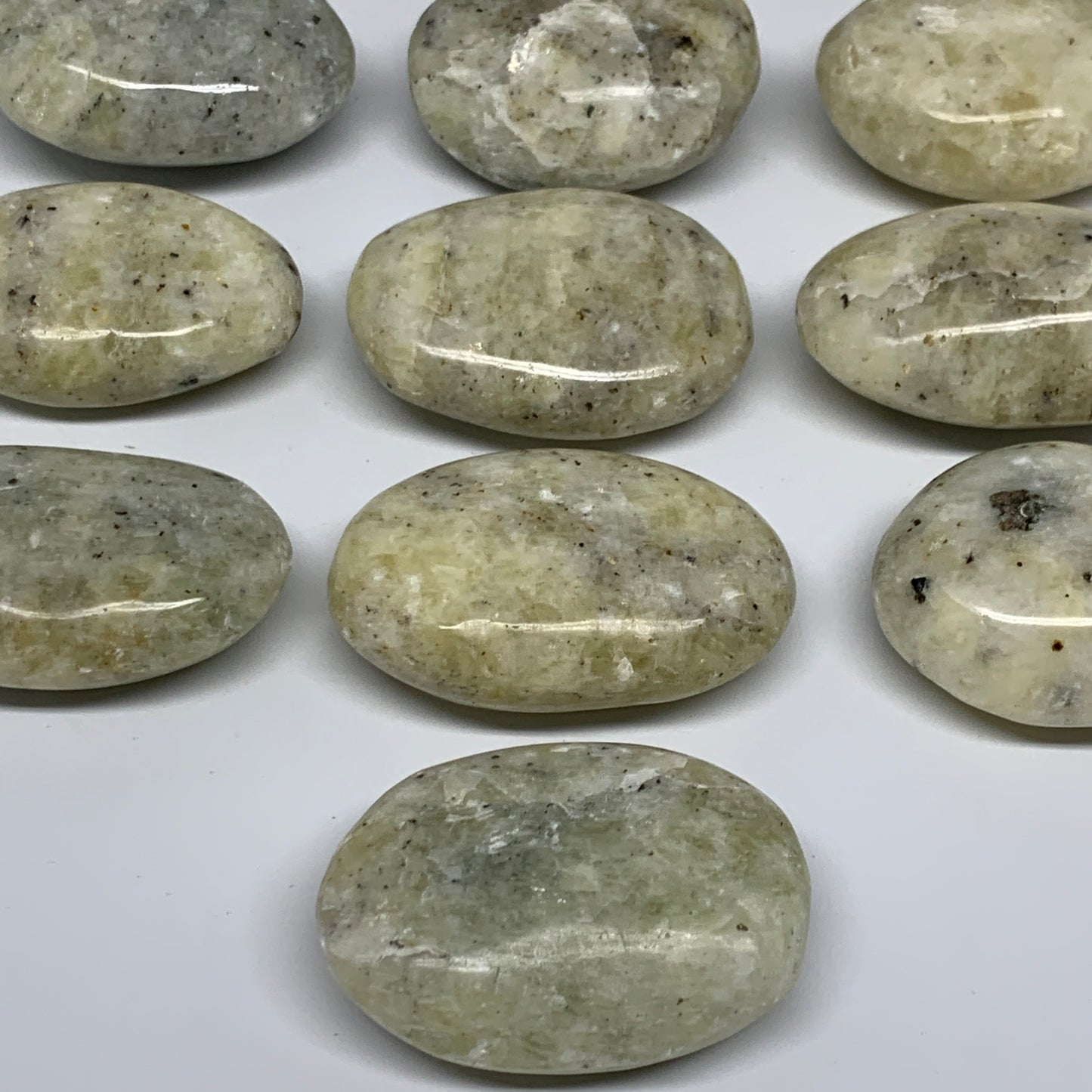 2.2 Lbs, 1.8"-2.4", 13pcs, Yellow Calcite Palm-Stone Crystal Polished Reiki, B17