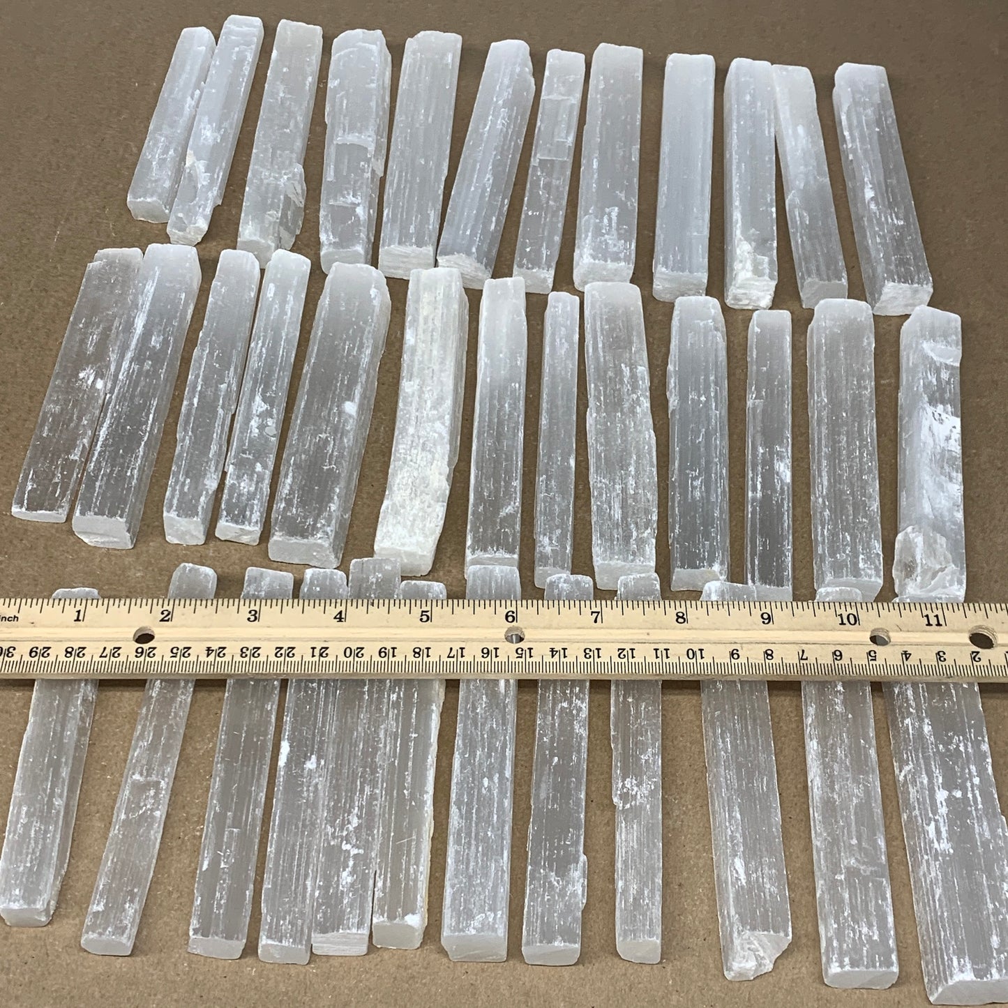 5 lbs, 4" - 4.7", 33-36 pcs, Natural Rough Solid Selenite Crystal Blade Sticks