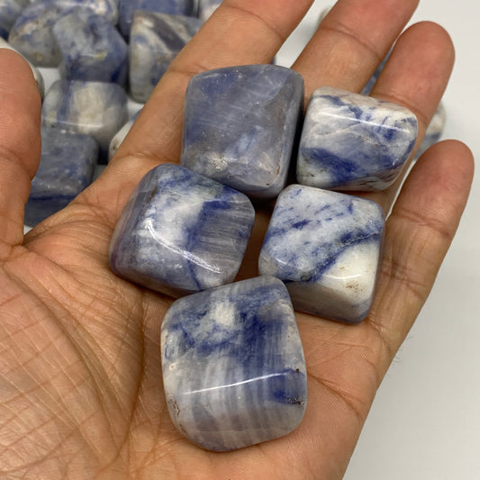 1000g, 0.7"-1.1", 43pcs, Afghanite Tumbled Crystal Stones @Afghanistan, B26656