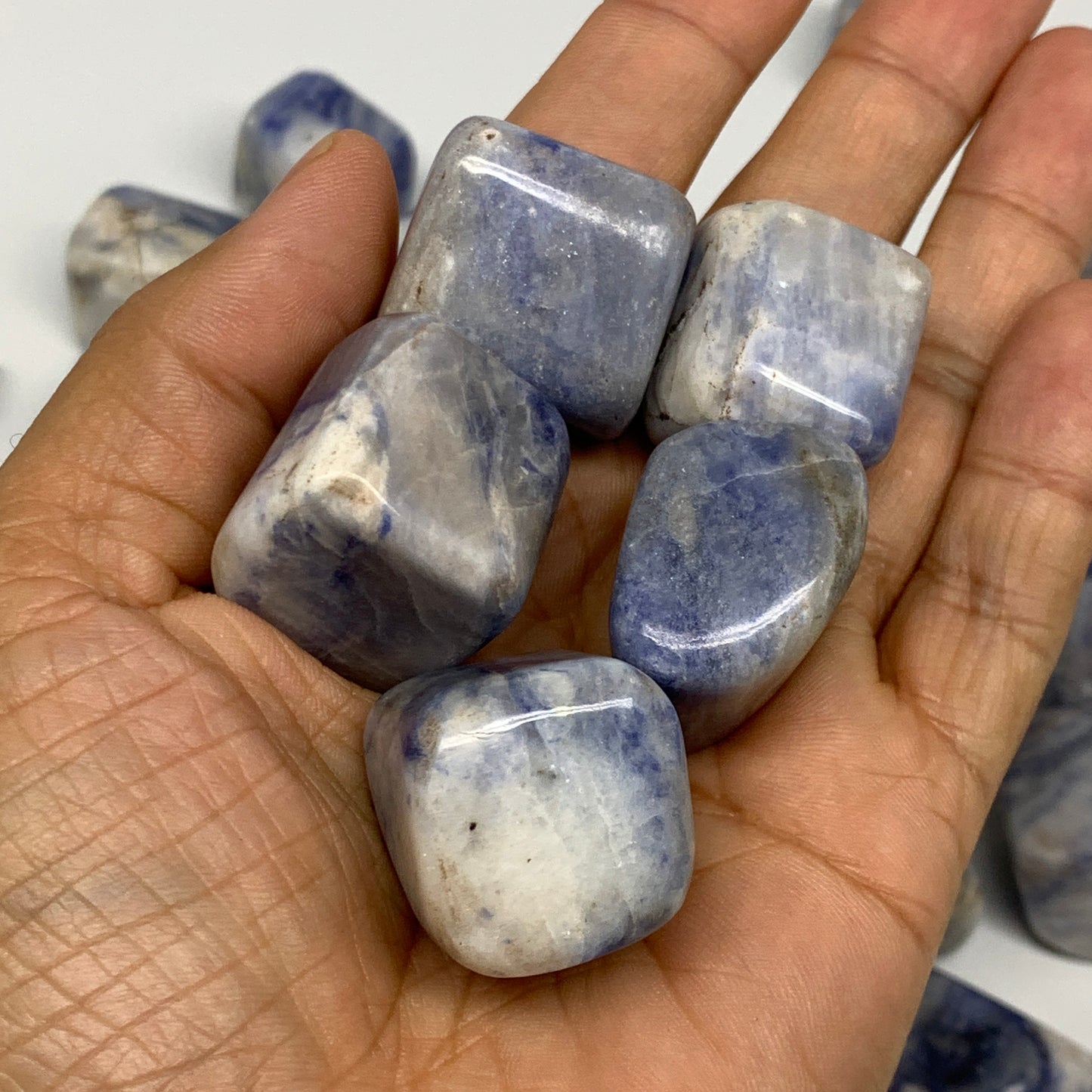 1000g, 0.7"-1.1", 43pcs, Afghanite Tumbled Crystal Stones @Afghanistan, B26656