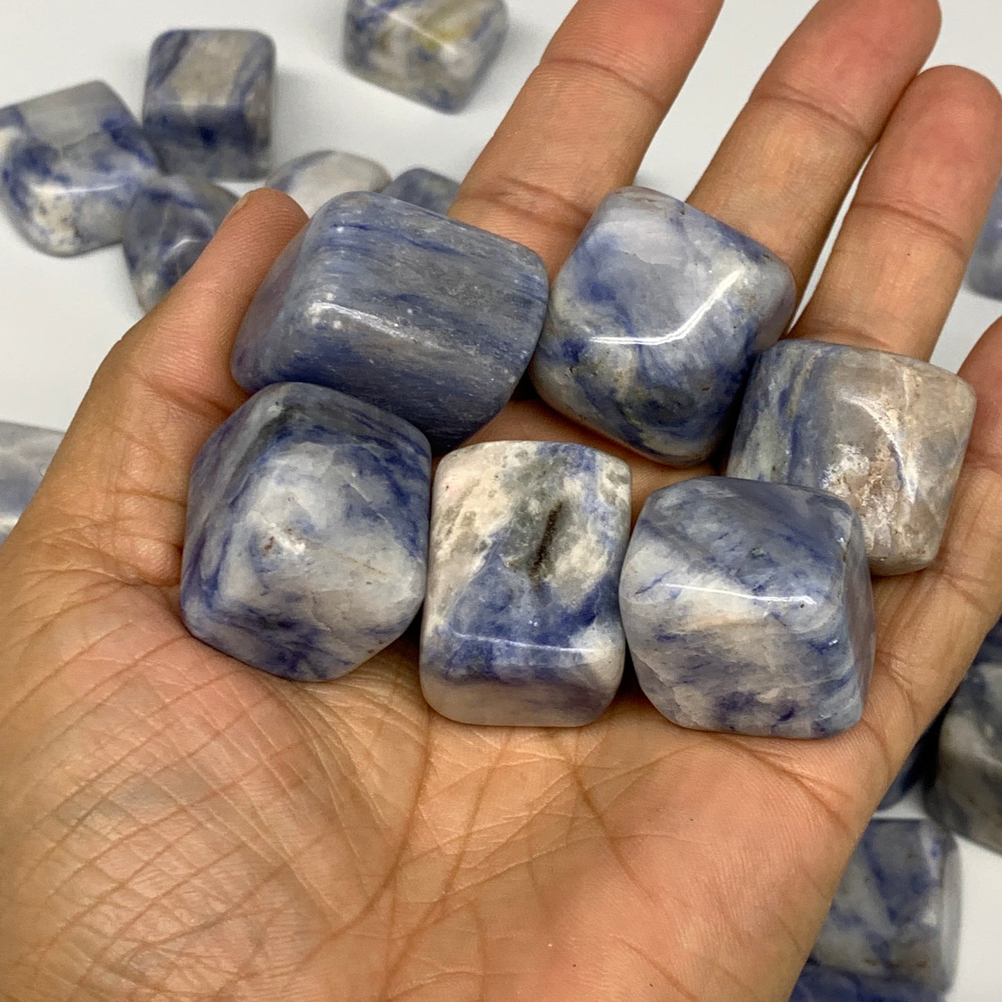 1000g, 0.7"-1.2", 40pcs, Afghanite Tumbled Crystal Stones @Afghanistan, B26657