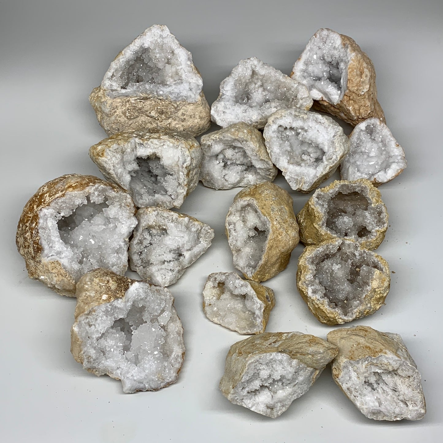 20.91 Lbs,3.7"-7.3", 8 Pairs, Natural Quartz Geodes @Morocco, Wholesale,B10633