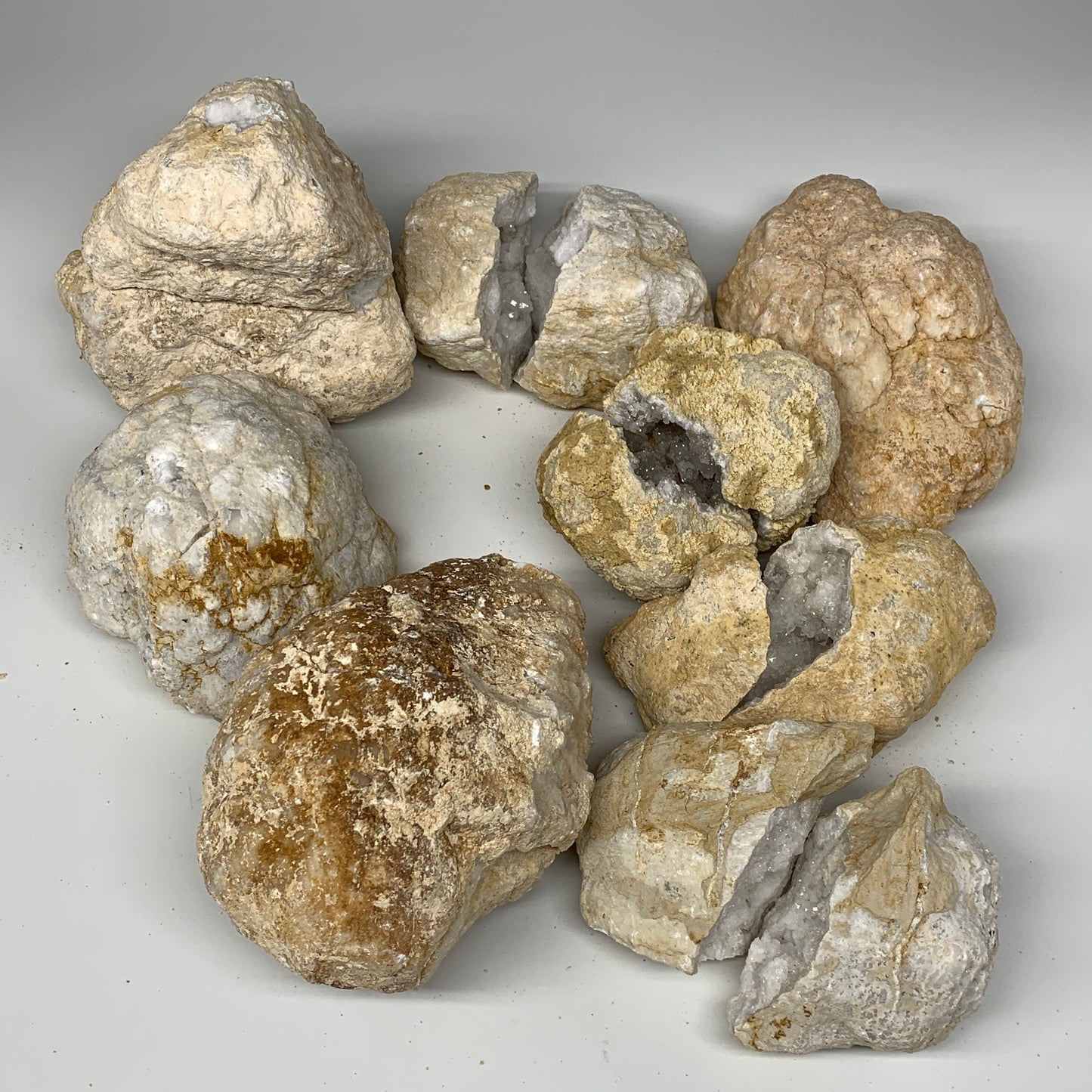 20.91 Lbs,3.7"-7.3", 8 Pairs, Natural Quartz Geodes @Morocco, Wholesale,B10633