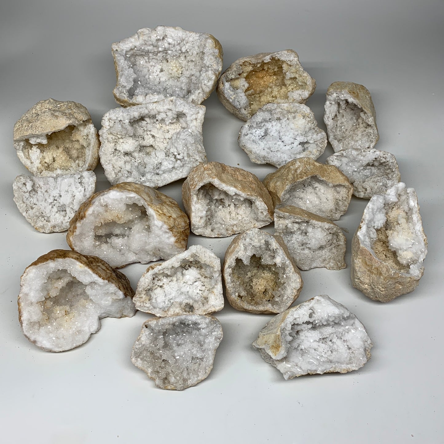 22.48 Lbs,4.3"-6", 9 Pairs, Natural Quartz Geodes @Morocco, Wholesale,B10635