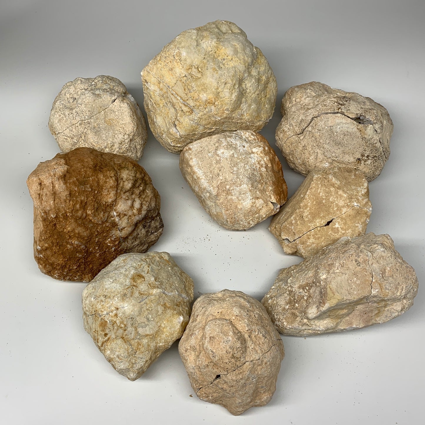 22.48 Lbs,4.3"-6", 9 Pairs, Natural Quartz Geodes @Morocco, Wholesale,B10635