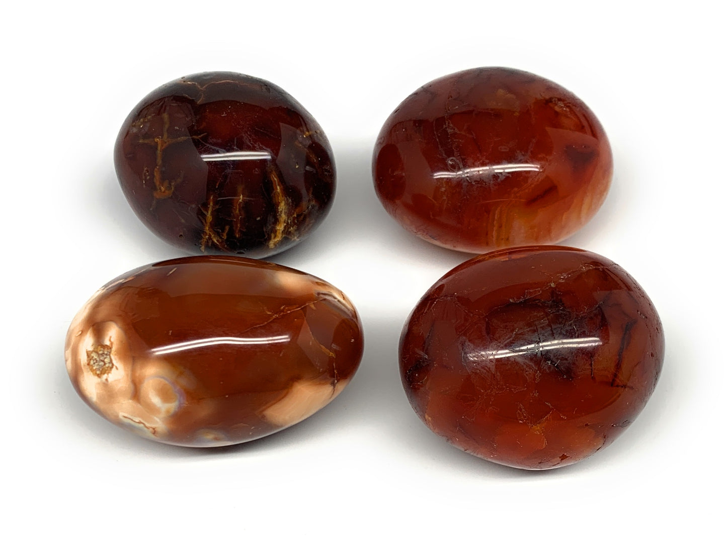 455g, 2" - 2.3", 4pcs, Red Carnelian Palm-Stone Gem Crystal Polished Reiki, B171