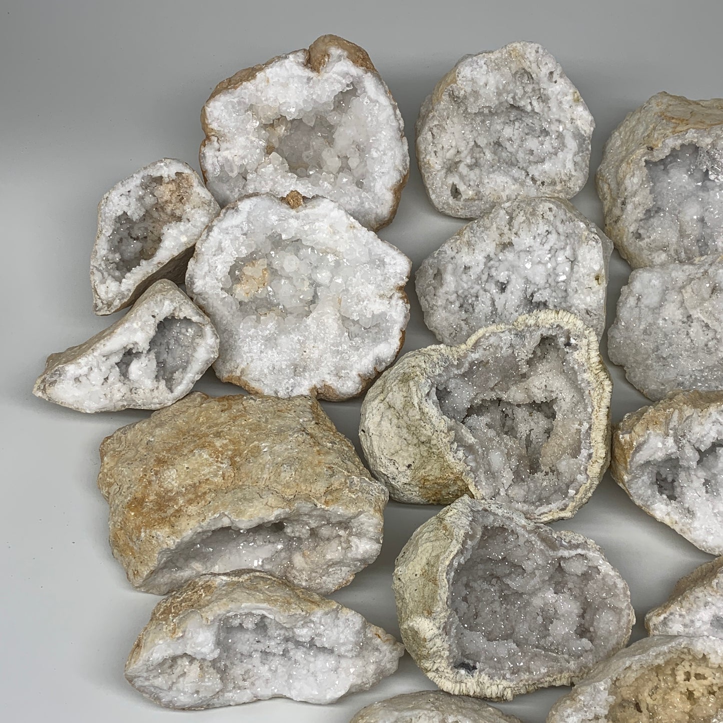 21.53 Lbs,4.1"-7", 9 Pairs, Natural Quartz Geodes @Morocco, Wholesale,B10639