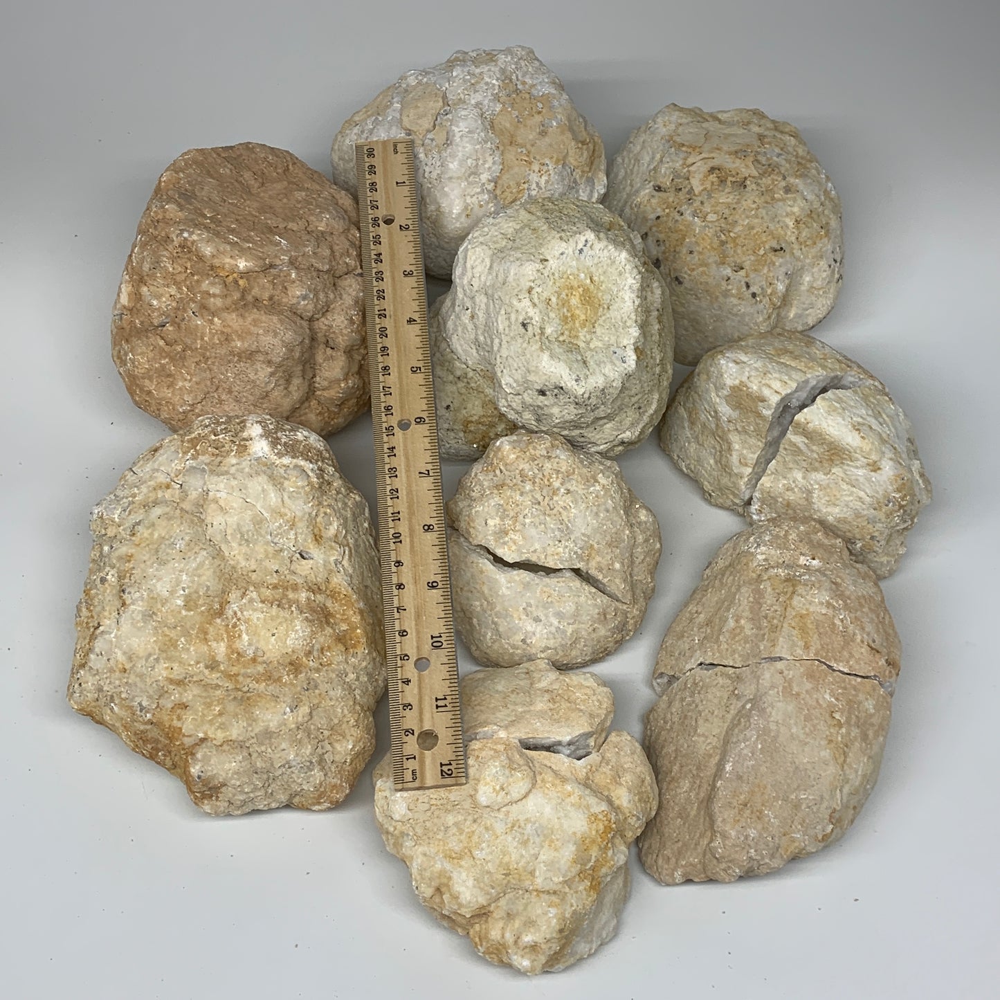 21.53 Lbs,4.1"-7", 9 Pairs, Natural Quartz Geodes @Morocco, Wholesale,B10639
