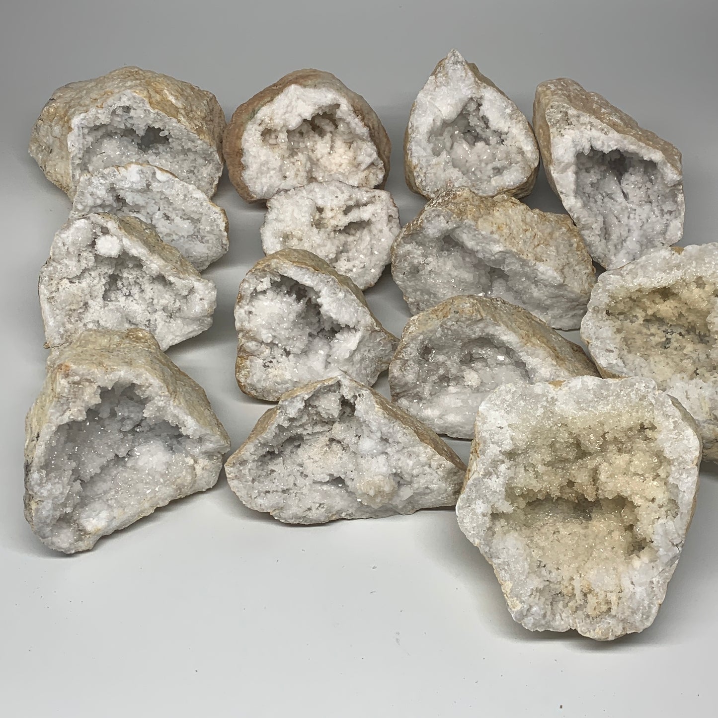 21 Lbs,4.6"-6.7", 7 Pairs, Natural Quartz Geodes @Morocco, Wholesale,B10640