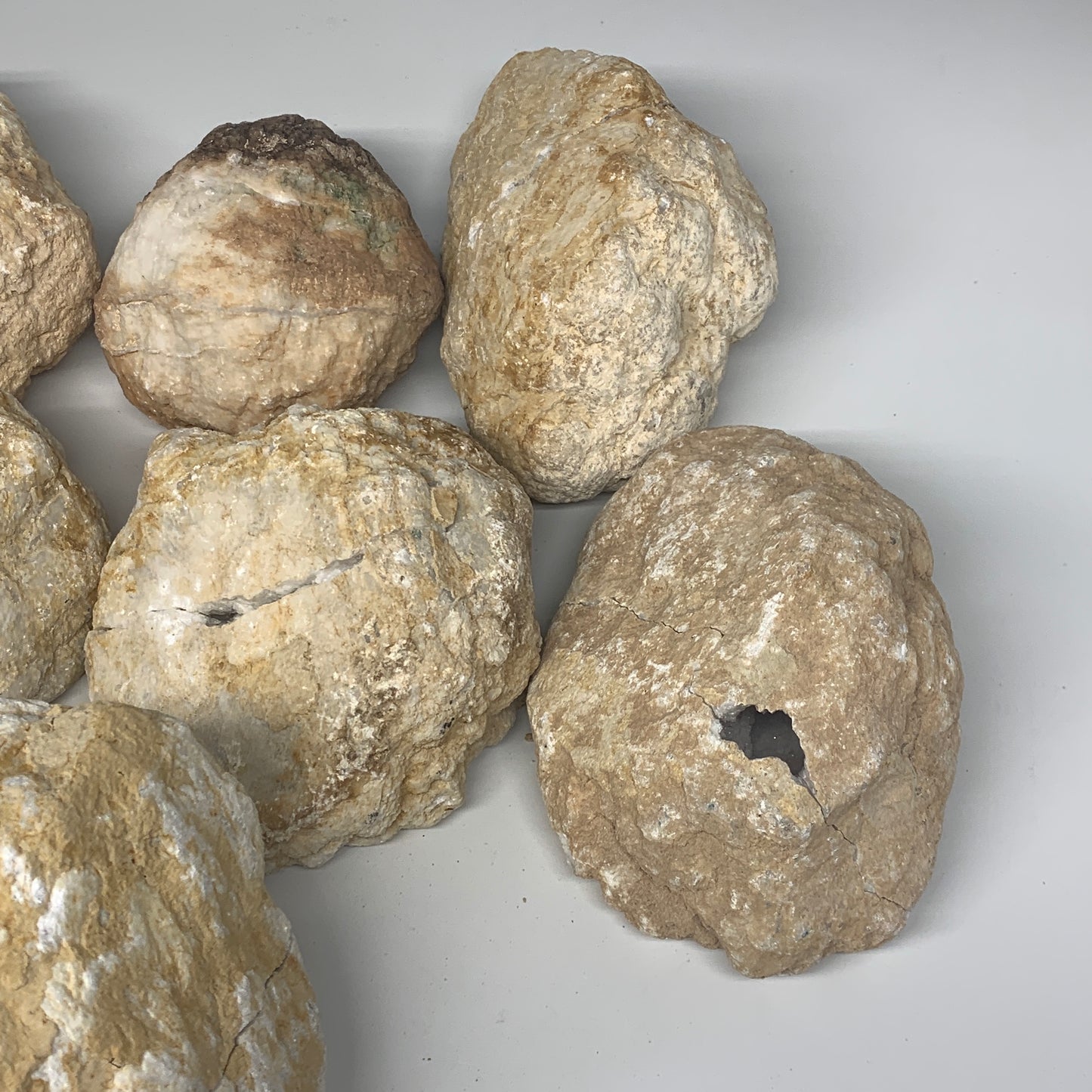 21 Lbs,4.6"-6.7", 7 Pairs, Natural Quartz Geodes @Morocco, Wholesale,B10640