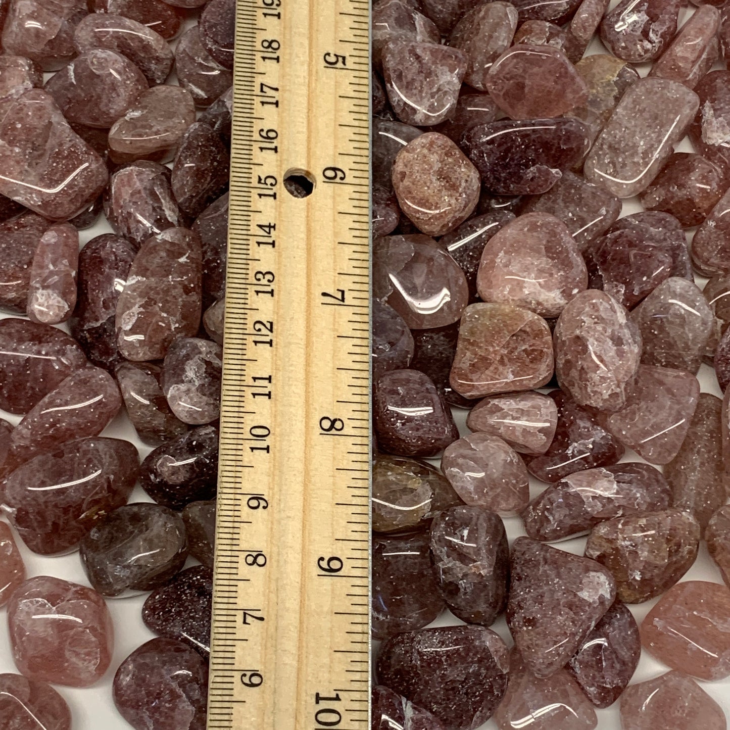 2.2 lbs, 0.7"-1.2", Strawberry Quartz Gravel Tumbled Crystal Stones from Brazil