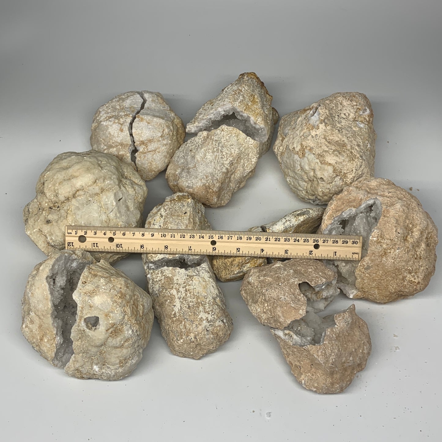 23.9 Lbs,4.9"-7", 9 Pairs, Natural Quartz Geodes @Morocco, Wholesale,B10643