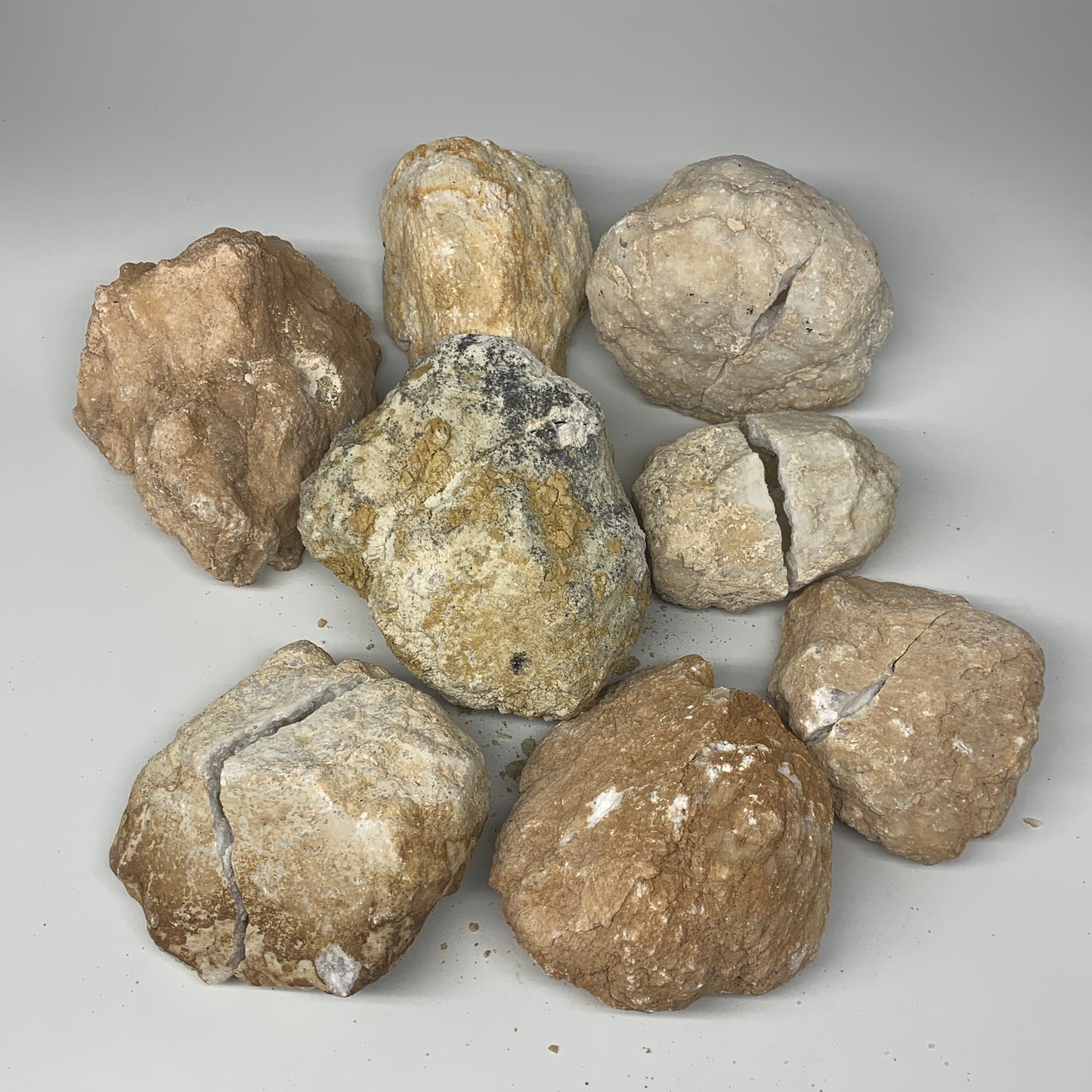 21.3 Lbs,4.3"-7", 8 Pairs, Natural Quartz Geodes @Morocco, Wholesale,B10644