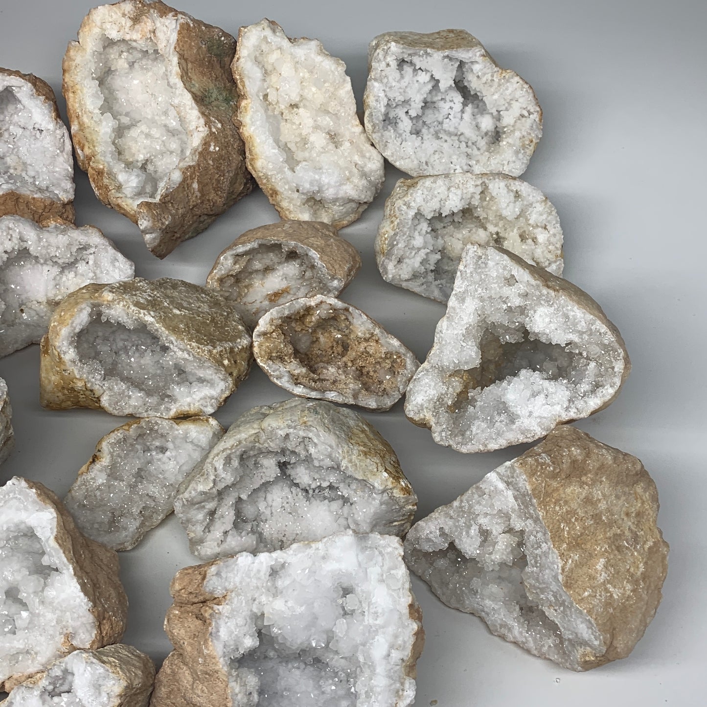 20 Lbs,4.3"-7.5", 9 Pairs, Natural Quartz Geodes @Morocco, Wholesale,B10645