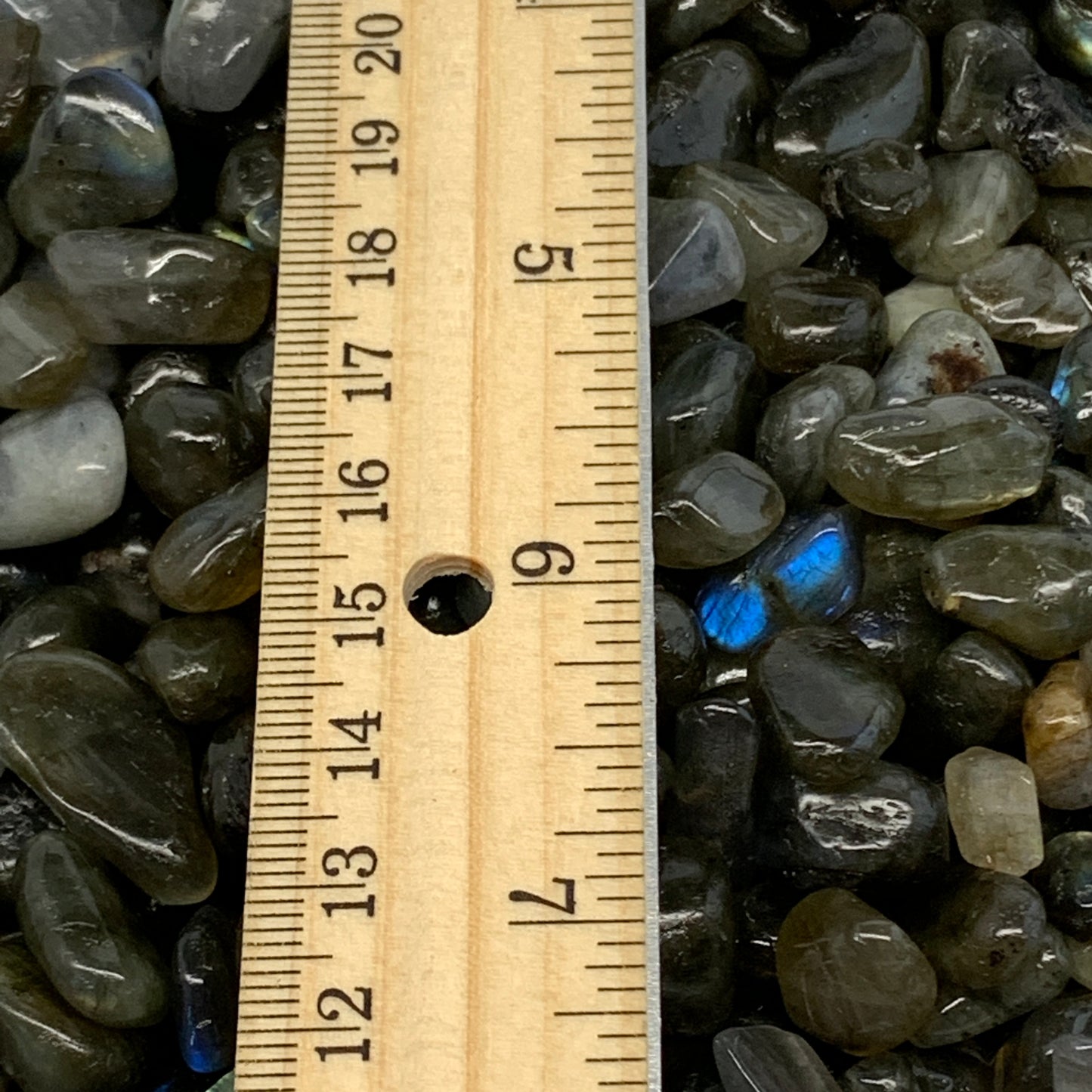 2.2 lbs, 0.4"-0.7", Small Labradorite Gravel, Chips, Tumbled Crystal Stones, Tiny