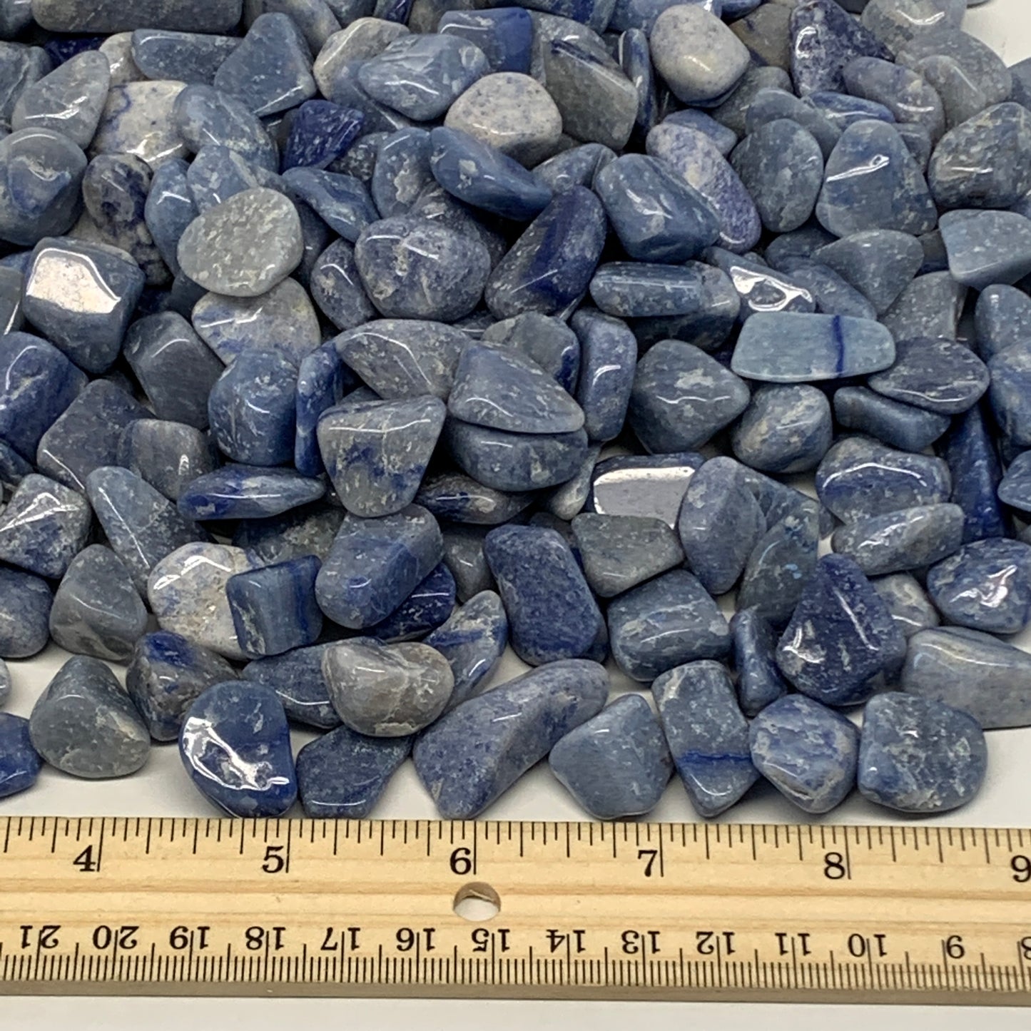 2.2 lbs, 0.5"-1.2", Small Blue Aventurine Gravel, Chips, Tumbled Crystal Stones,