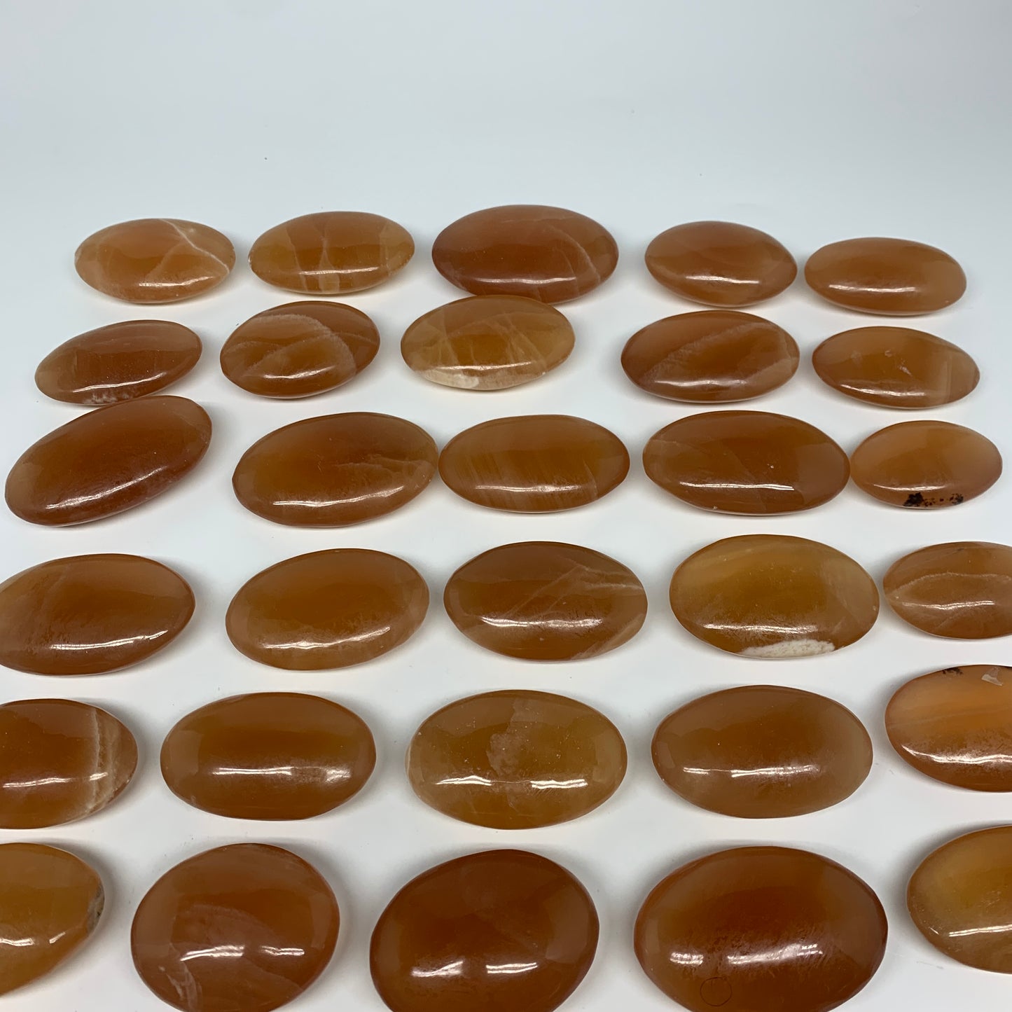 6.3 lbs, 2"-3", 39pcs, Honey Calcite Palm-Stone Stones @Afghanistan, B26826