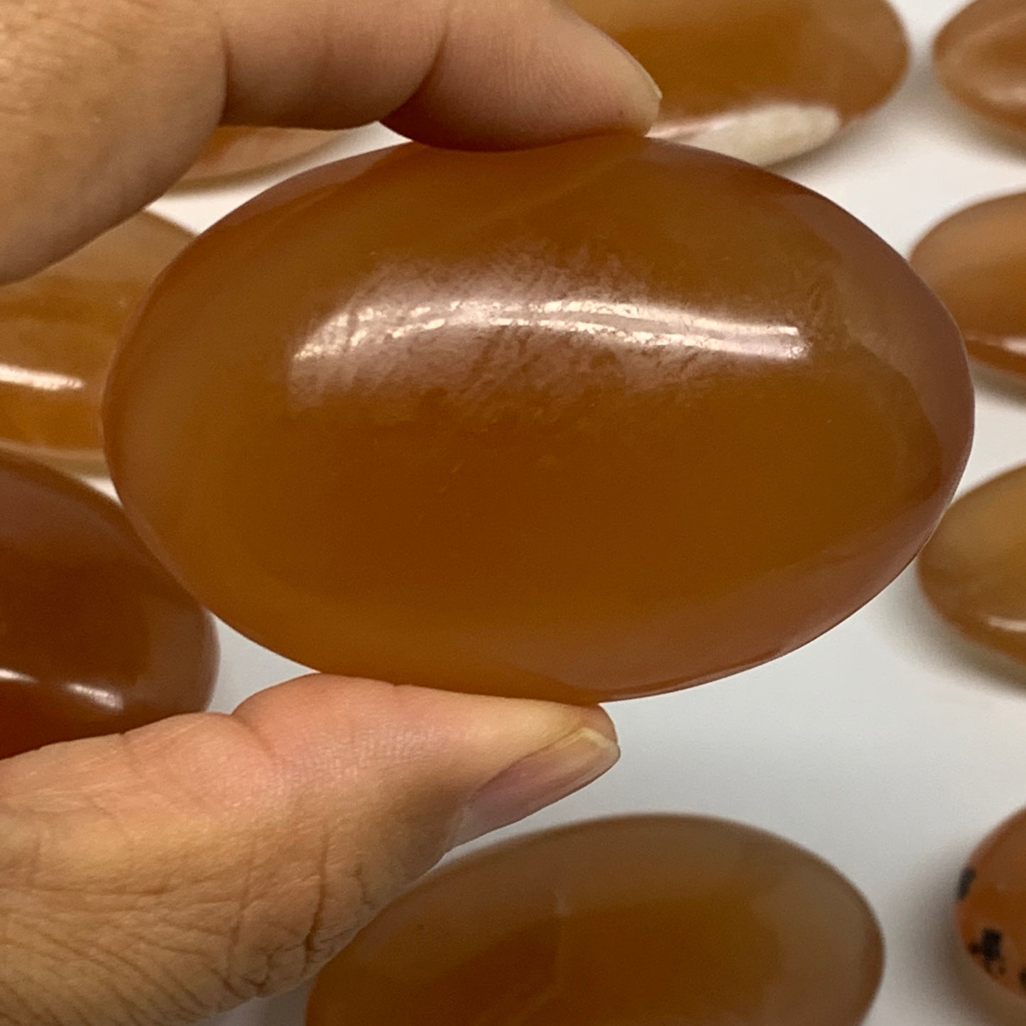 6.3 lbs, 2"-3", 39pcs, Honey Calcite Palm-Stone Stones @Afghanistan, B26826