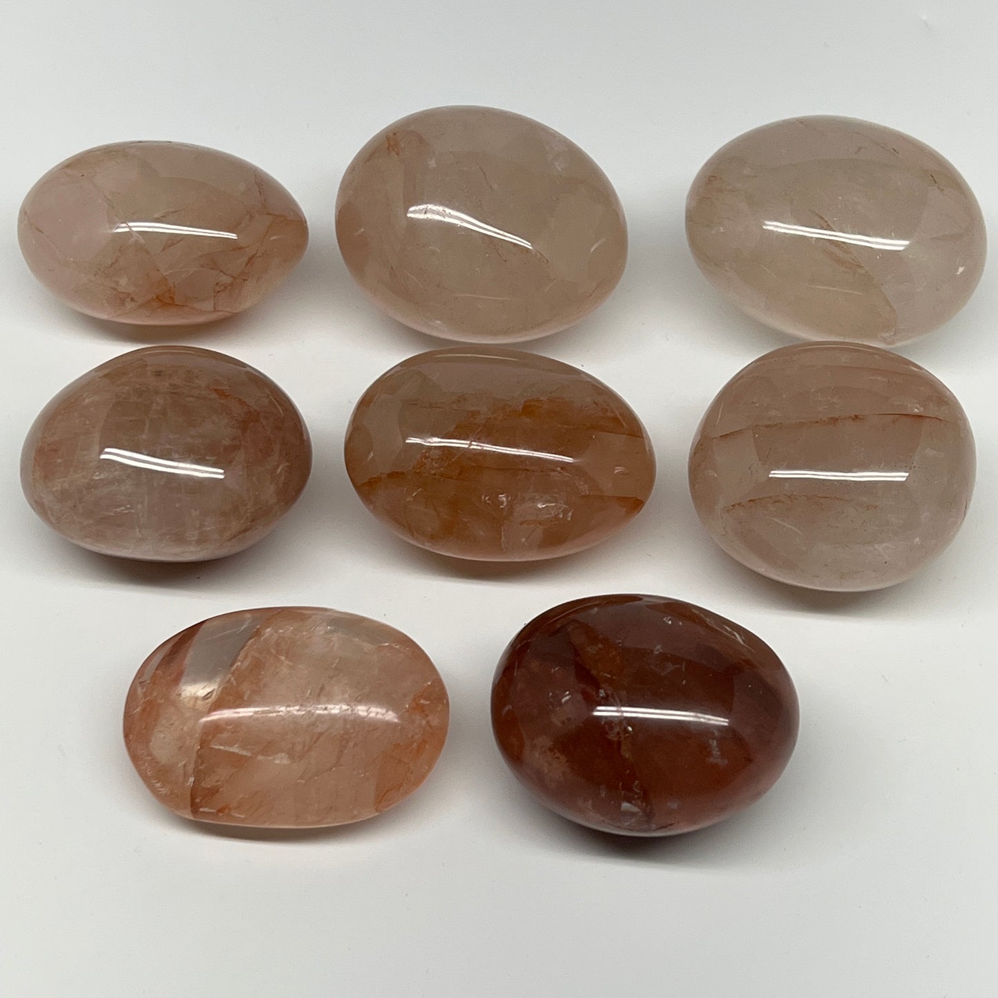 2.2 Lbs, 2-2.4", 8pcs, Red Hematoid Palm-Stone Polished Wholesale , B21195