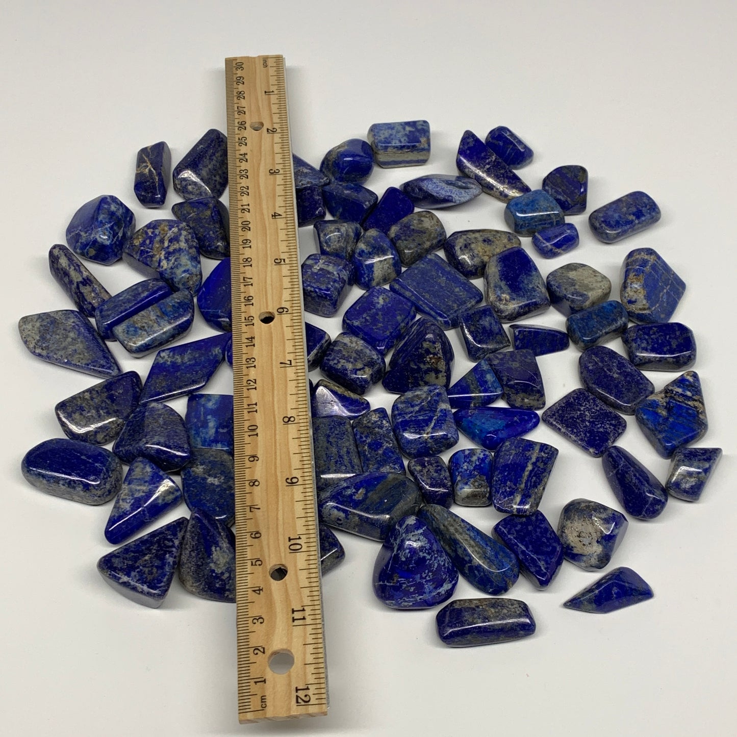 2.2 lb, 0.8"-1.9",78 pcs, Lapis Lazuli Tumbled Stone Polished @Afghanistan,B2689