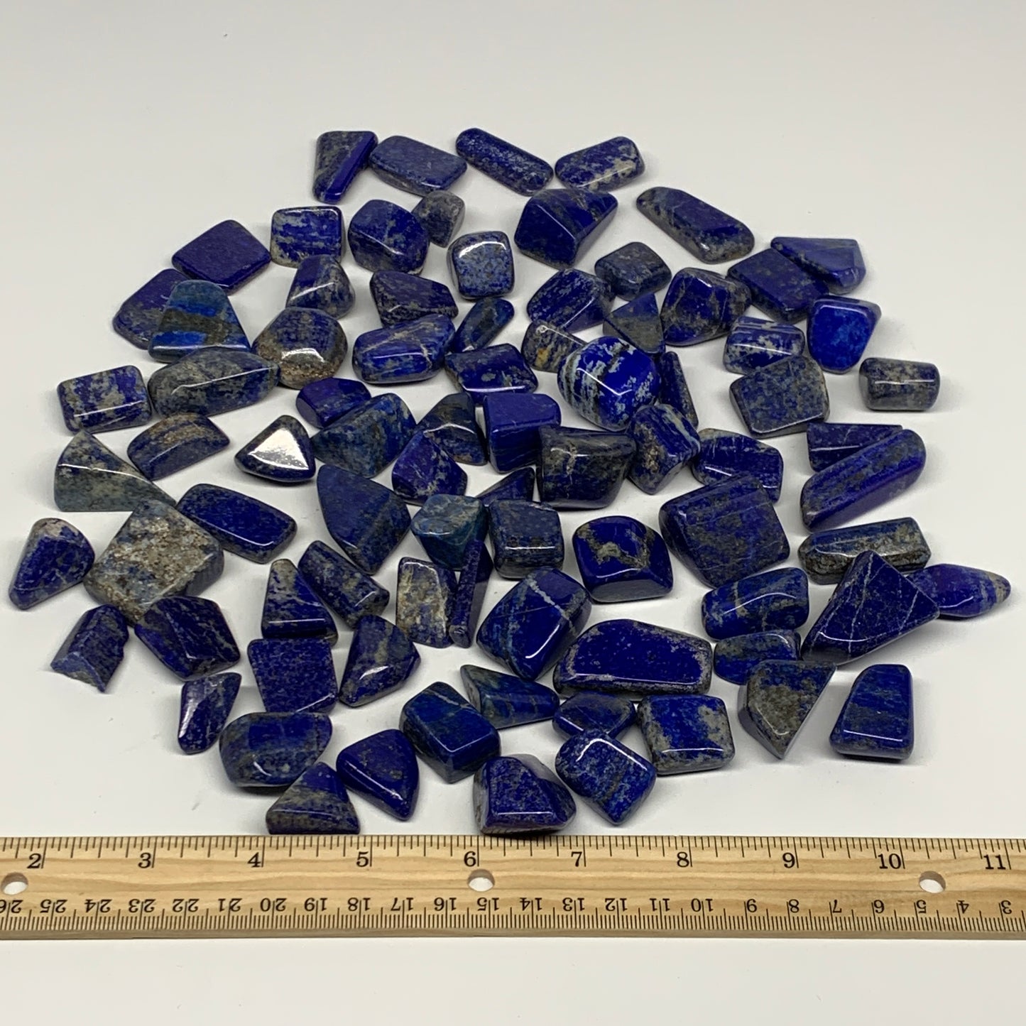 2.2 lb, 0.6"-1.9",83 pcs, Lapis Lazuli Tumbled Stone Polished @Afghanistan,B2689