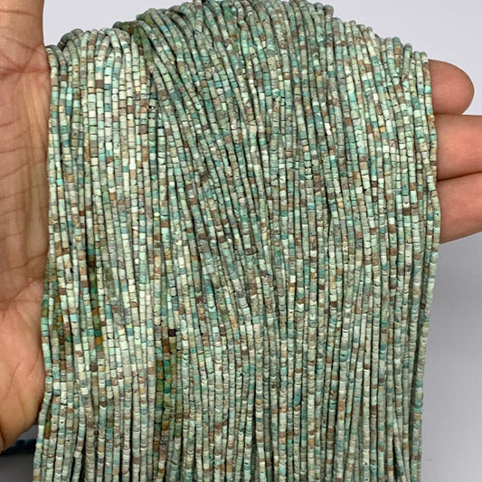 50 strand, 1mm, Tiny Size Natural Turquoise Beads Strand Tube @Pakistan, B13136