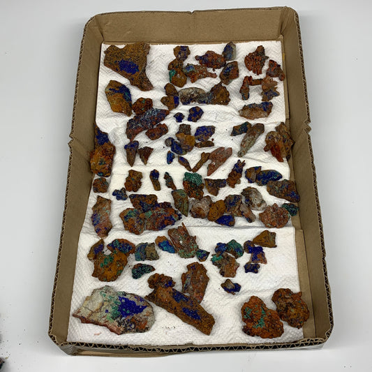 800g, 0.5"-3.6", Small Pieces Rough Azurite Malachite Mineral Specimen, B10946