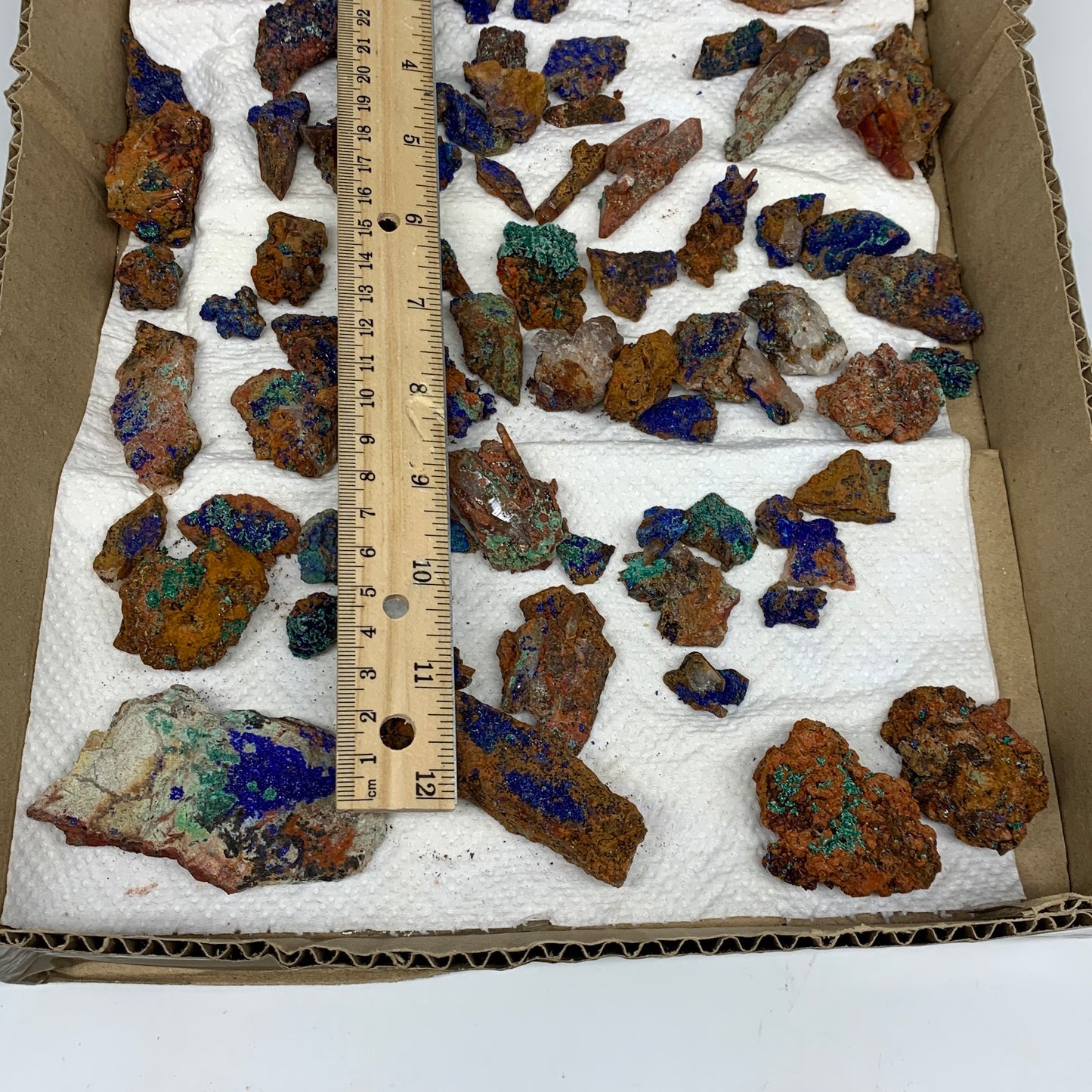 800g, 0.5"-3.6", Small Pieces Rough Azurite Malachite Mineral Specimen, B10946