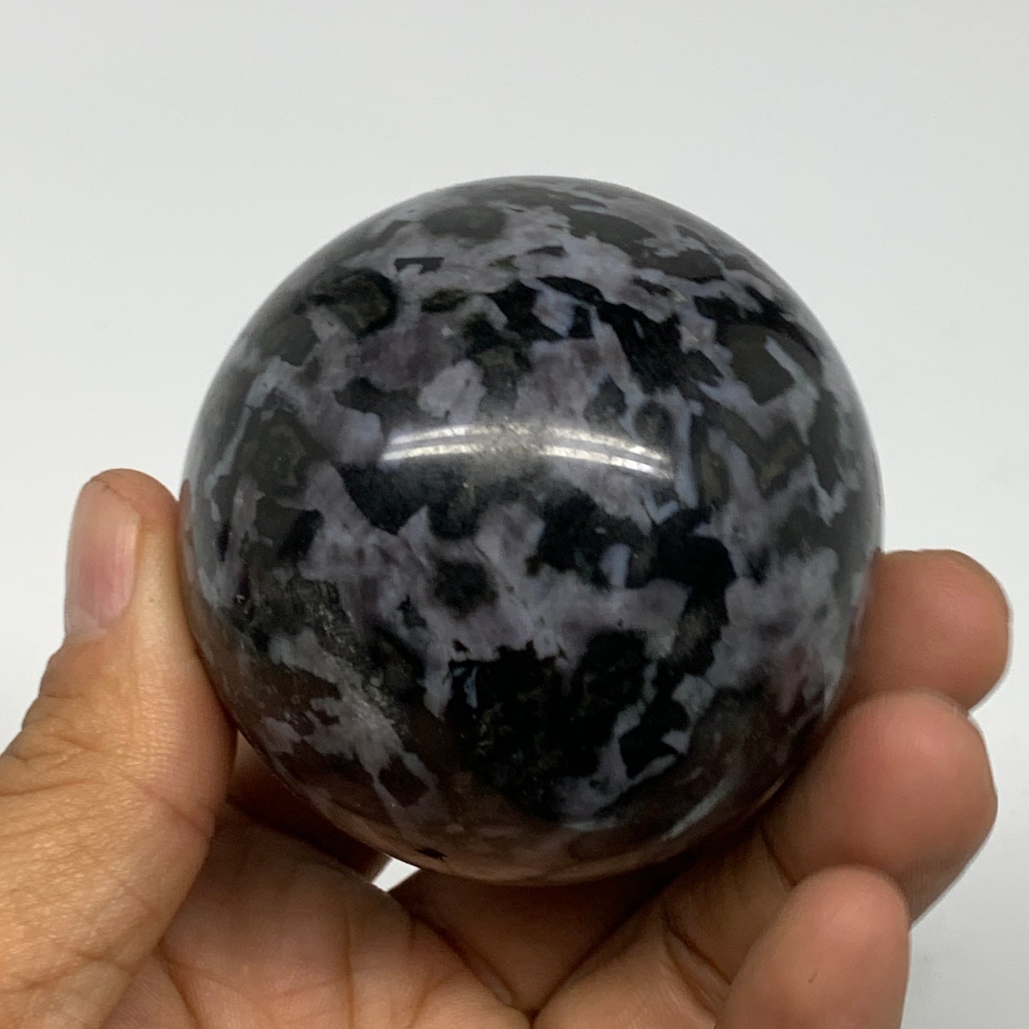 1.89 lbs, 2" - 2.4", 3pcs, Merlinite (Indigo Gabro) Spheres @Madagascar, B25449