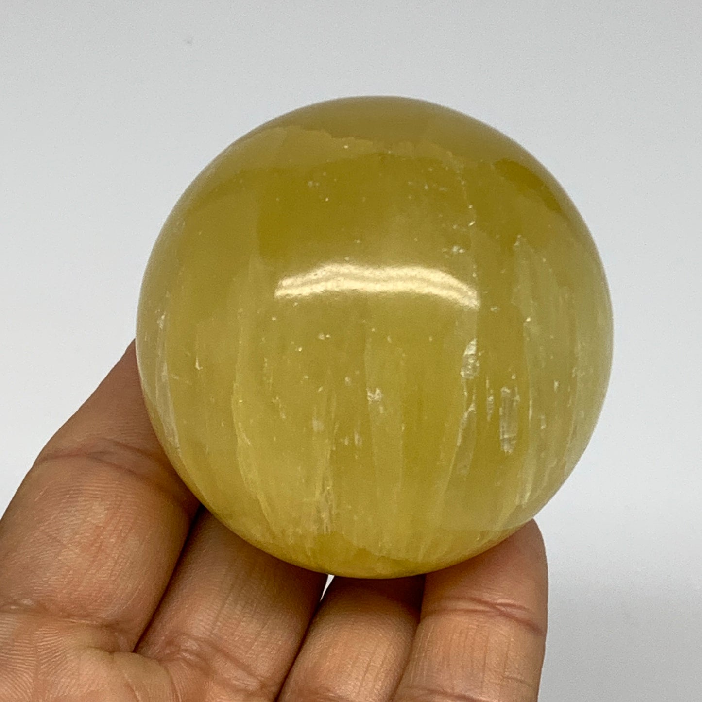 2.2 lbs, 2.1"-2.4", 4pcs Lemon Calcite Spheres Gemstones @Afghanistan, B26021