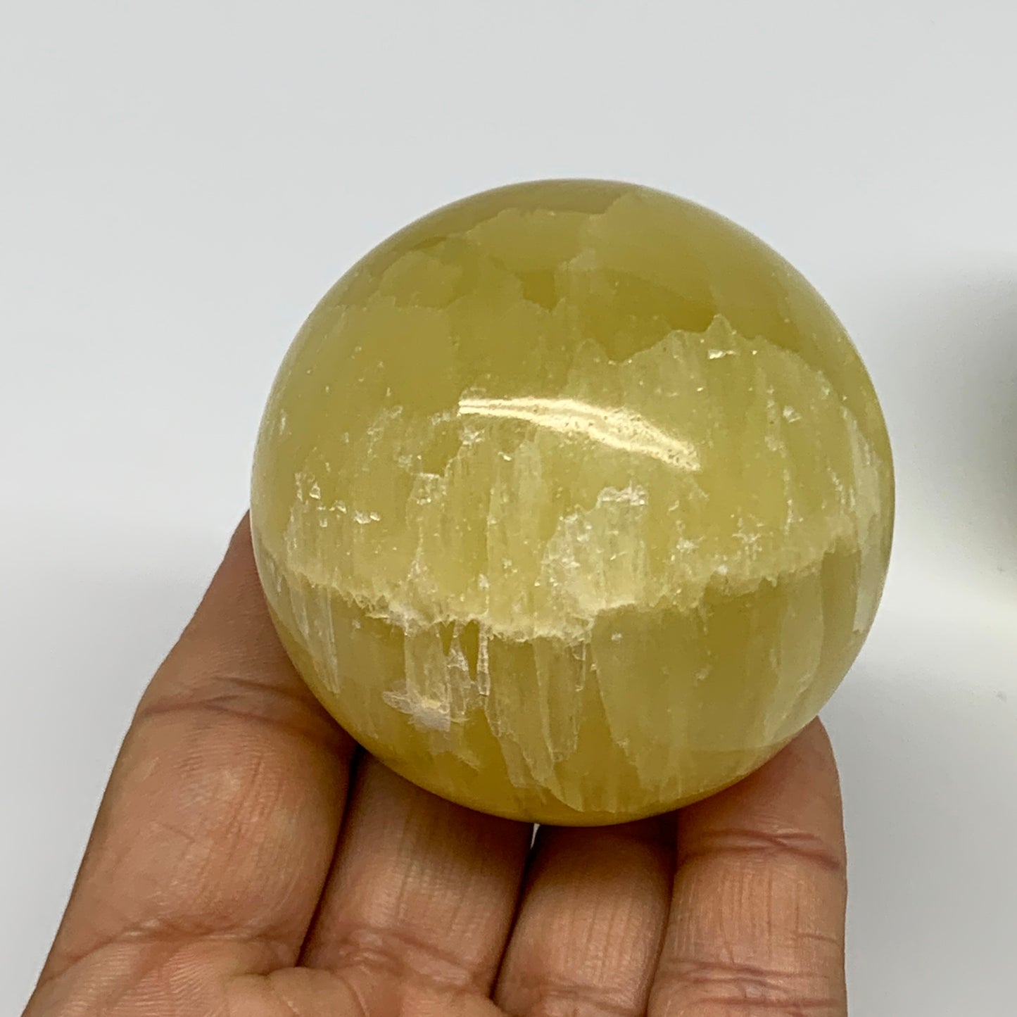 2.2 lbs, 2.1"-2.3", 4pcs Lemon Calcite Spheres Gemstones @Afghanistan, B26023